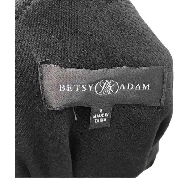 Betsy & Adam Black Lace High-Low Dress 8 Scalloped Eyelash Cutout Open Back 8 - Picture 8 of 10